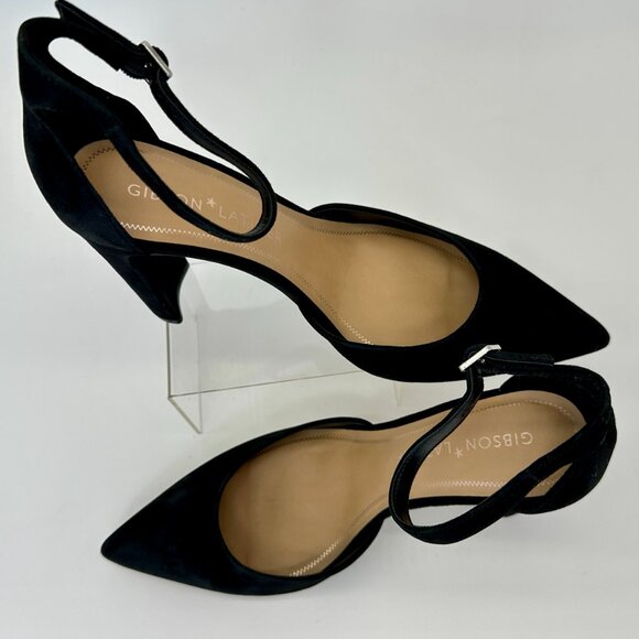 Gibson Latimer Black Suede Block Heel Pumps Size 9.5 - Picture 9 of 9